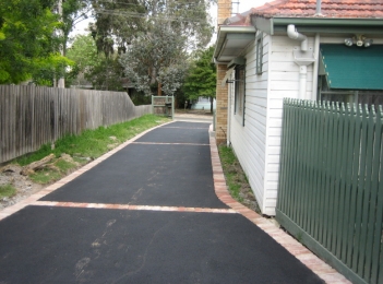 Asphalt Driveway with Second HAnd Red Brick Edging